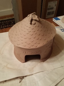 Toad house - it's not finished yet, still needs glazing & firing!